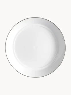 Platos hondos de porcelana con borde platino pintado a mano Vitruv, 2 uds.