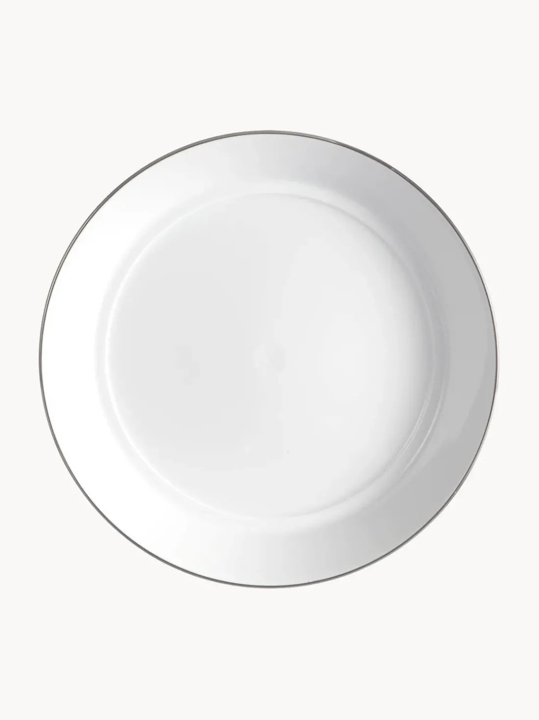 Platos hondos de porcelana con borde platino pintado a mano Vitruv, 2 uds.