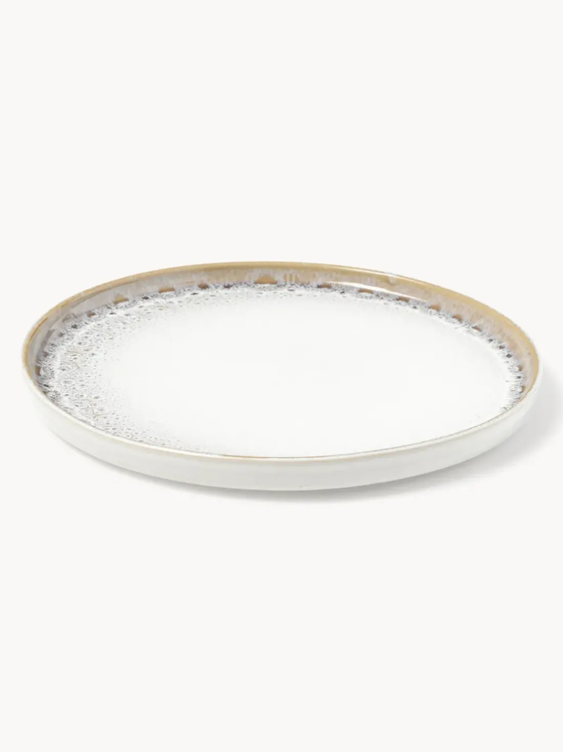 Platos llanos artesanales con esmalte reactivo Danza, 4 uds.