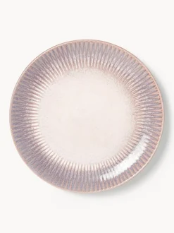 Platos llanos artesanales con esmalte reactivo Vinci, 4 uds.