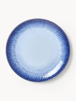Platos llanos artesanales con esmalte reactivo Vinci, 4 uds.