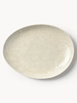 Platos llanos artesanales de forma orgánica Macey, 4 uds.
