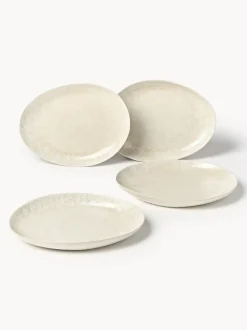 Platos llanos artesanales de forma orgánica Macey, 4 uds.