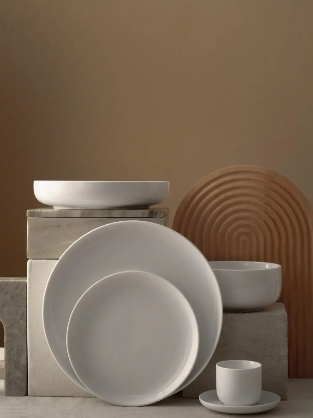 Platos llanos de porcelana Nessa, 4 uds.