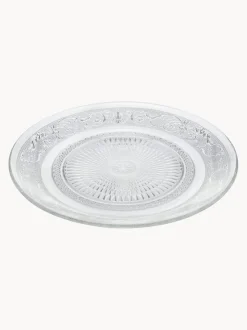 Platos llanos de vidrio con relieves Imperial, 6 uds.