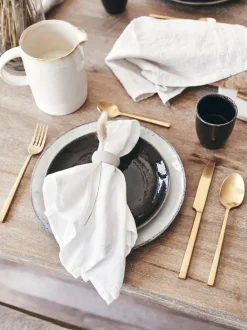 Platos postre artesanales Nordic Coal, 4 uds.