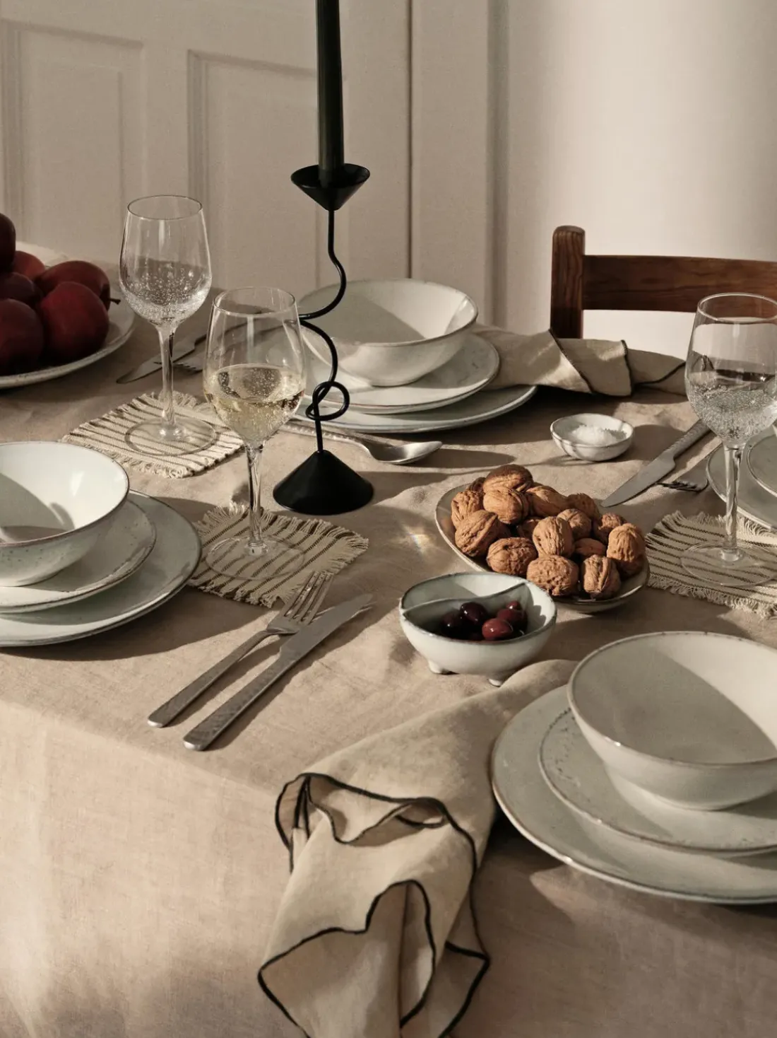 Platos postre artesanales Nordic Sand, 4 uds.