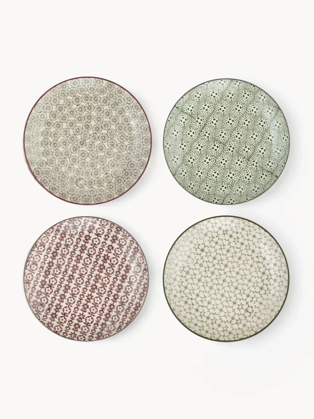 Platos postre de colores Karine, 4 uds.