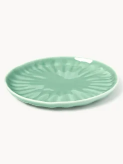 Platos postre de porcelana con relieves Sali, 4 uds.