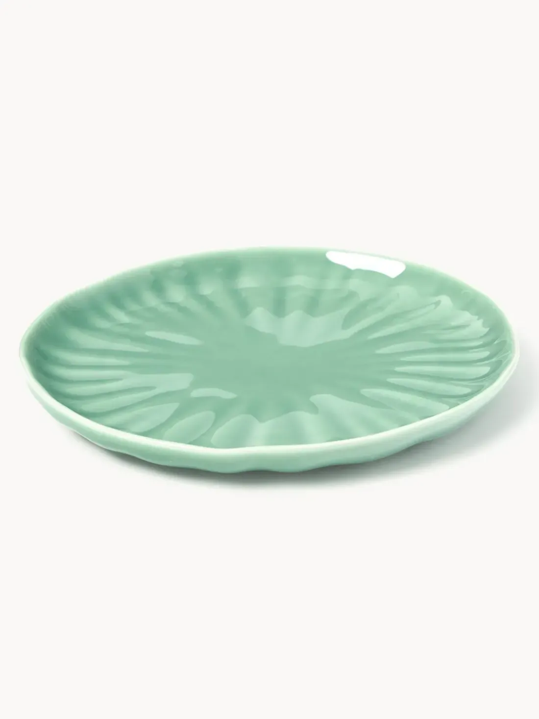 Platos postre de porcelana con relieves Sali, 4 uds.