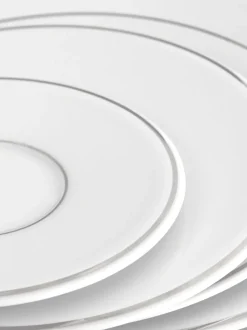 Platos postre de porcelana con borde platino pintado a mano Vitruv, 2 uds.