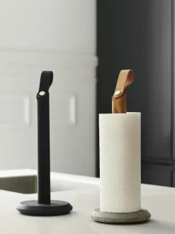 Portarrollos de cocina de madera de roble Grab