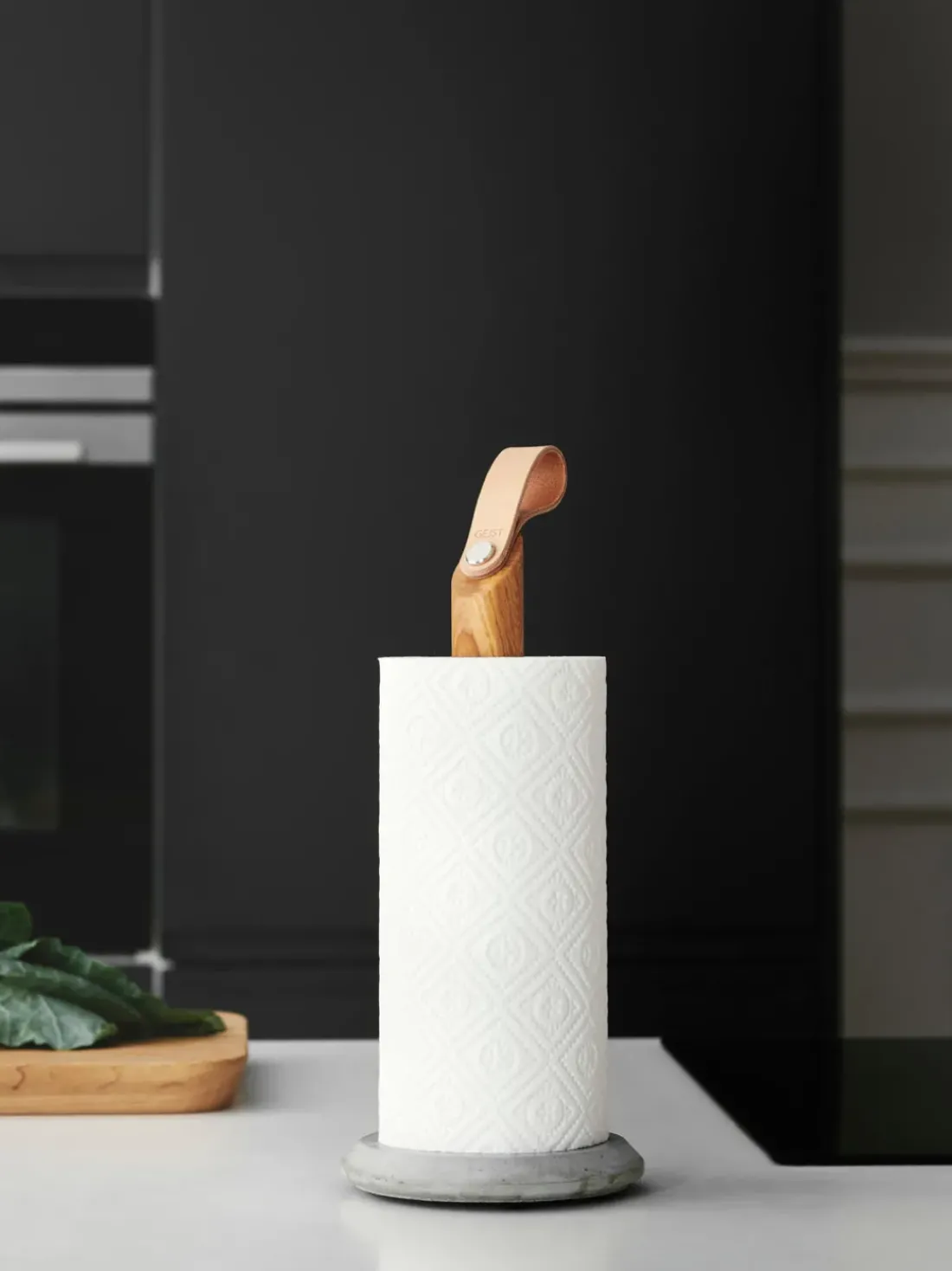 Portarrollos de cocina de madera de roble Grab