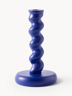 Portavelas de metal artesanal Twister