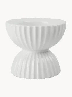 Portavelas de porcelana con relieves Tura