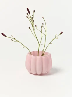 Portavelas de vidrio soplado Melon