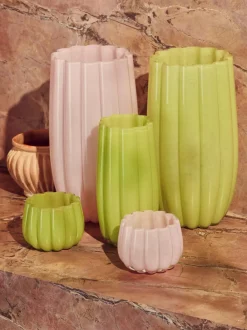 Portavelas de vidrio soplado Melon