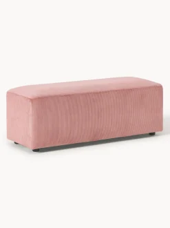 Puf reposapiés de pana grande Melva, 116 x 42 cm