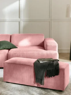 Puf reposapiés de pana grande Melva, 116 x 42 cm