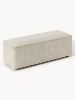 Puf reposapiés de pana grande Melva, 116 x 42 cm