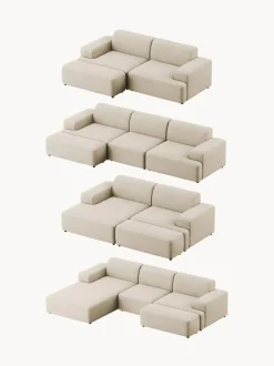 Puf reposapiés de pana grande Melva, 116 x 42 cm