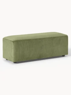 Puf reposapiés de pana grande Melva, 116 x 42 cm