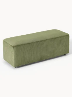 Puf reposapiés de pana grande Melva, 116 x 42 cm