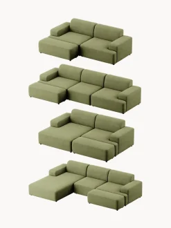 Puf reposapiés de pana grande Melva, 116 x 42 cm