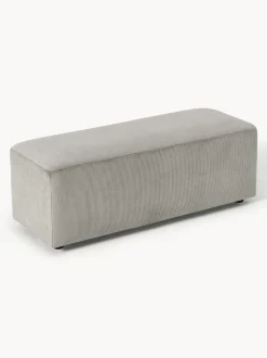Puf reposapiés de pana grande Melva, 116 x 42 cm