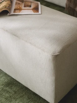 Puf reposapiés de pana Melva, An 99 x F 42 cm