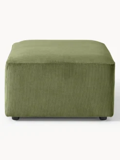 Puf reposapiés de pana Melva, An 99 x F 72 cm