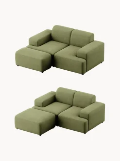 Puf reposapiés de pana Melva, An 99 x F 72 cm