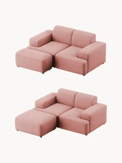 Puf reposapiés de pana Melva, An 99 x F 42 cm