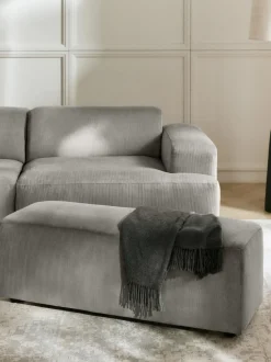 Puf reposapiés de pana Melva, 99 x 42 cm
