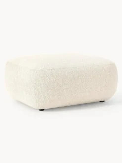 Puf reposapiés en tejido bouclé Sofia