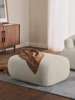 Puf reposapiés en tejido bouclé Sofia