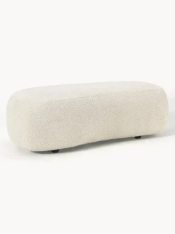 Puf reposapiés grande de borreguillo bouclé Alba