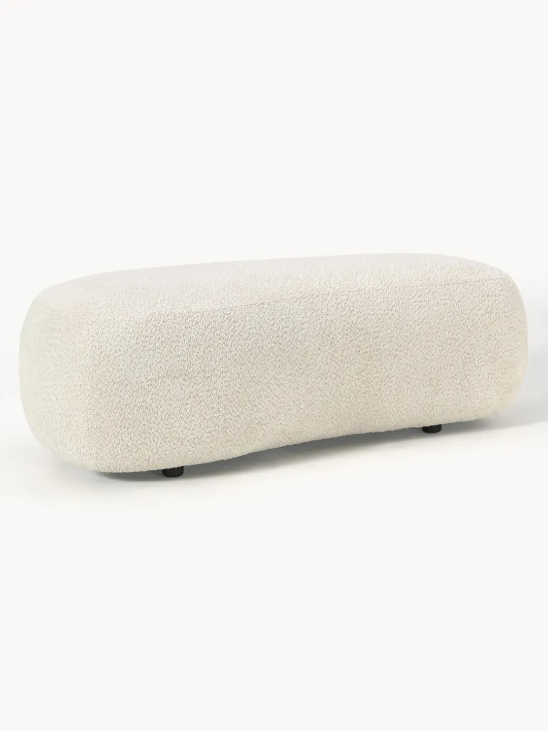 Puf reposapiés grande de borreguillo bouclé Alba