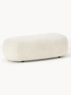 Puf reposapiés grande de borreguillo bouclé Alba