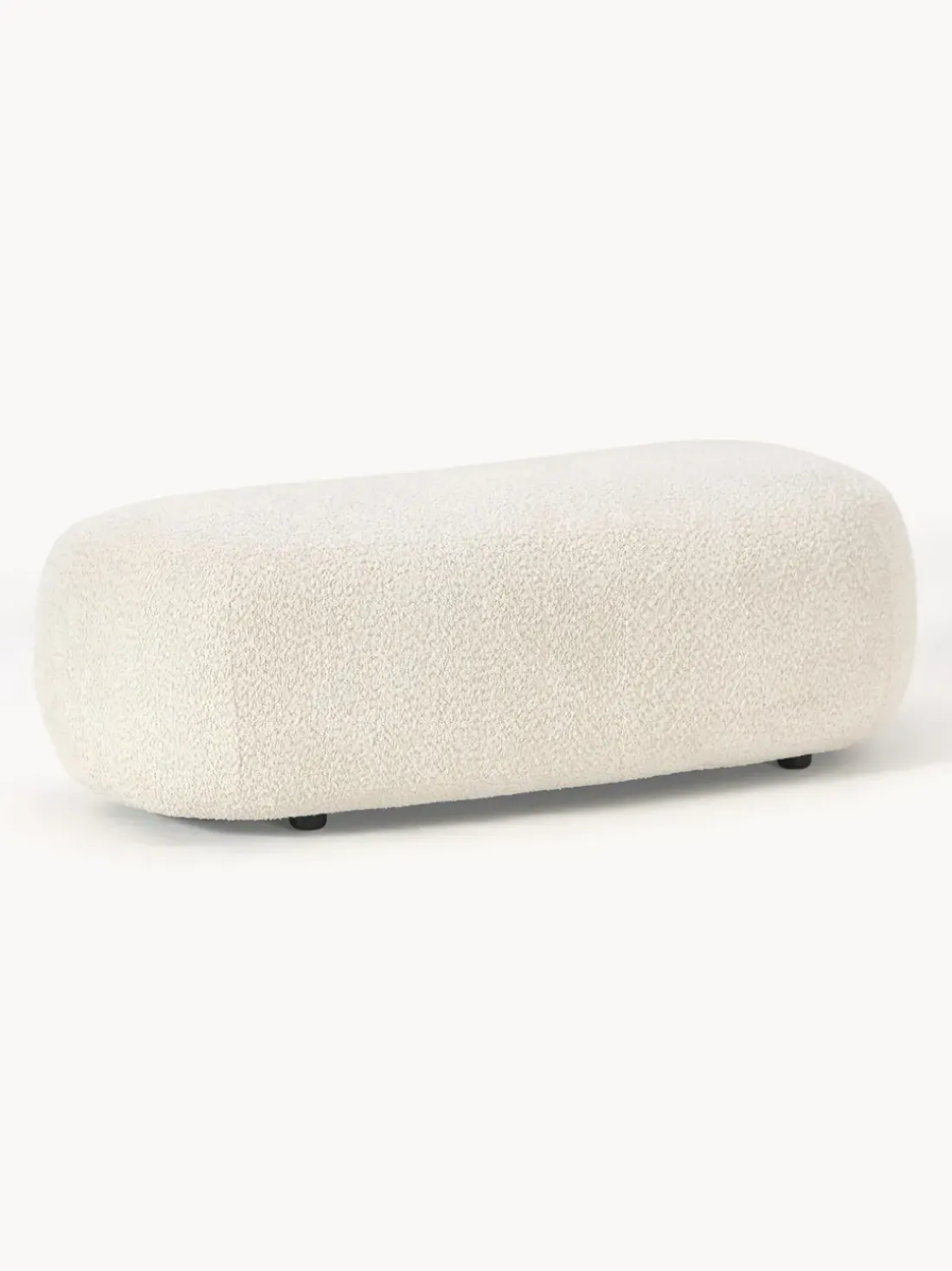 Puf reposapiés grande de borreguillo bouclé Alba