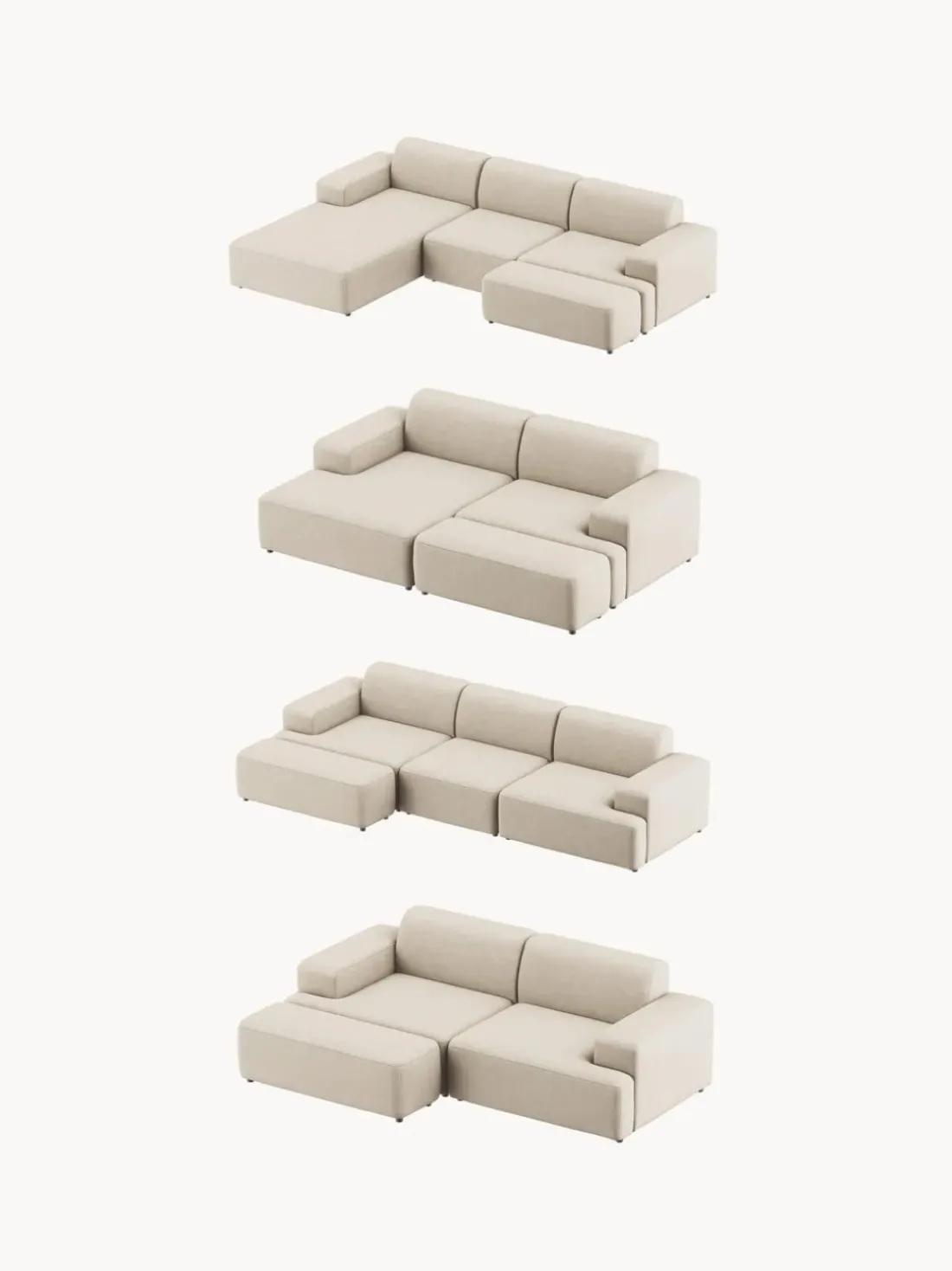 Puf reposapiés grande Melva, An 116 x F 42 cm