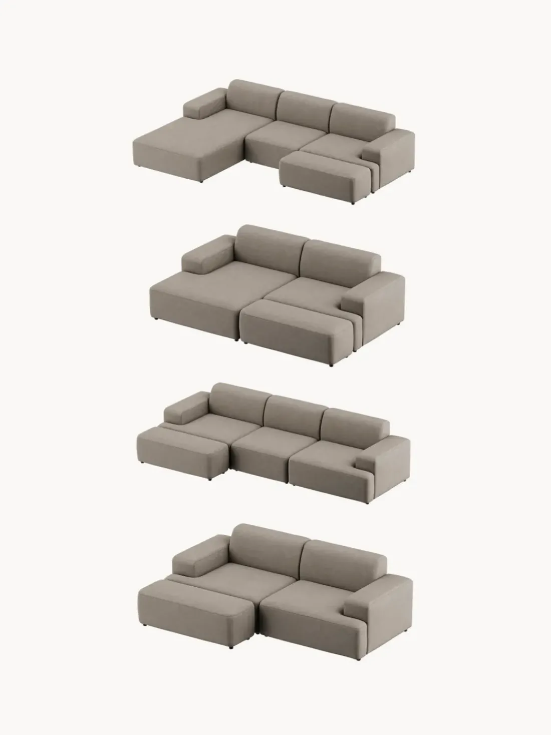 Puf reposapiés grande Melva, 116 x 42 cm