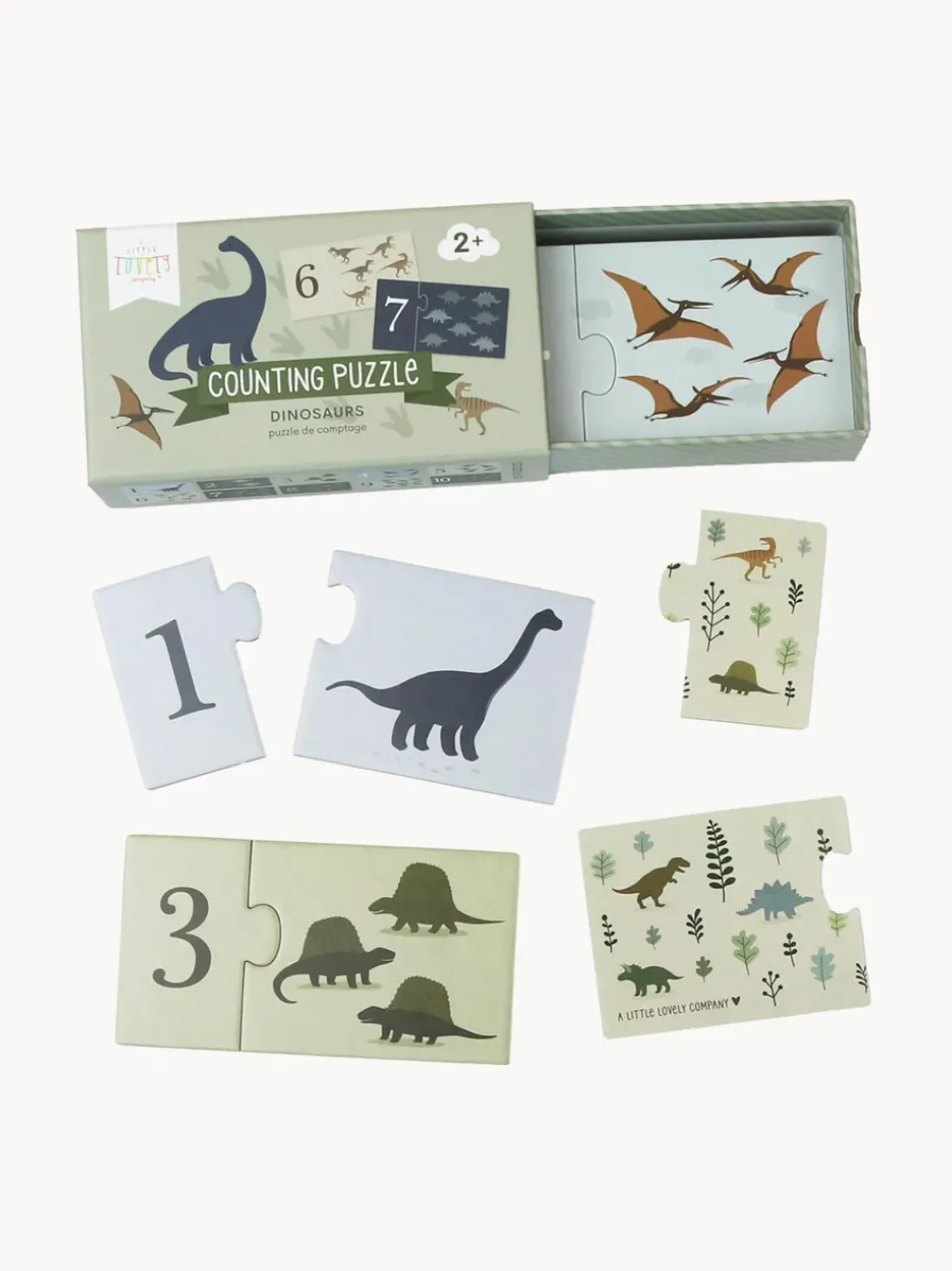 Puzzle de madera para contar Dinosaurs
