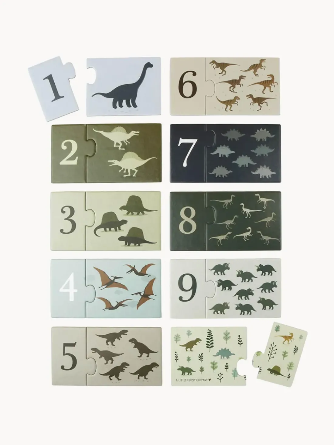 Puzzle de madera para contar Dinosaurs
