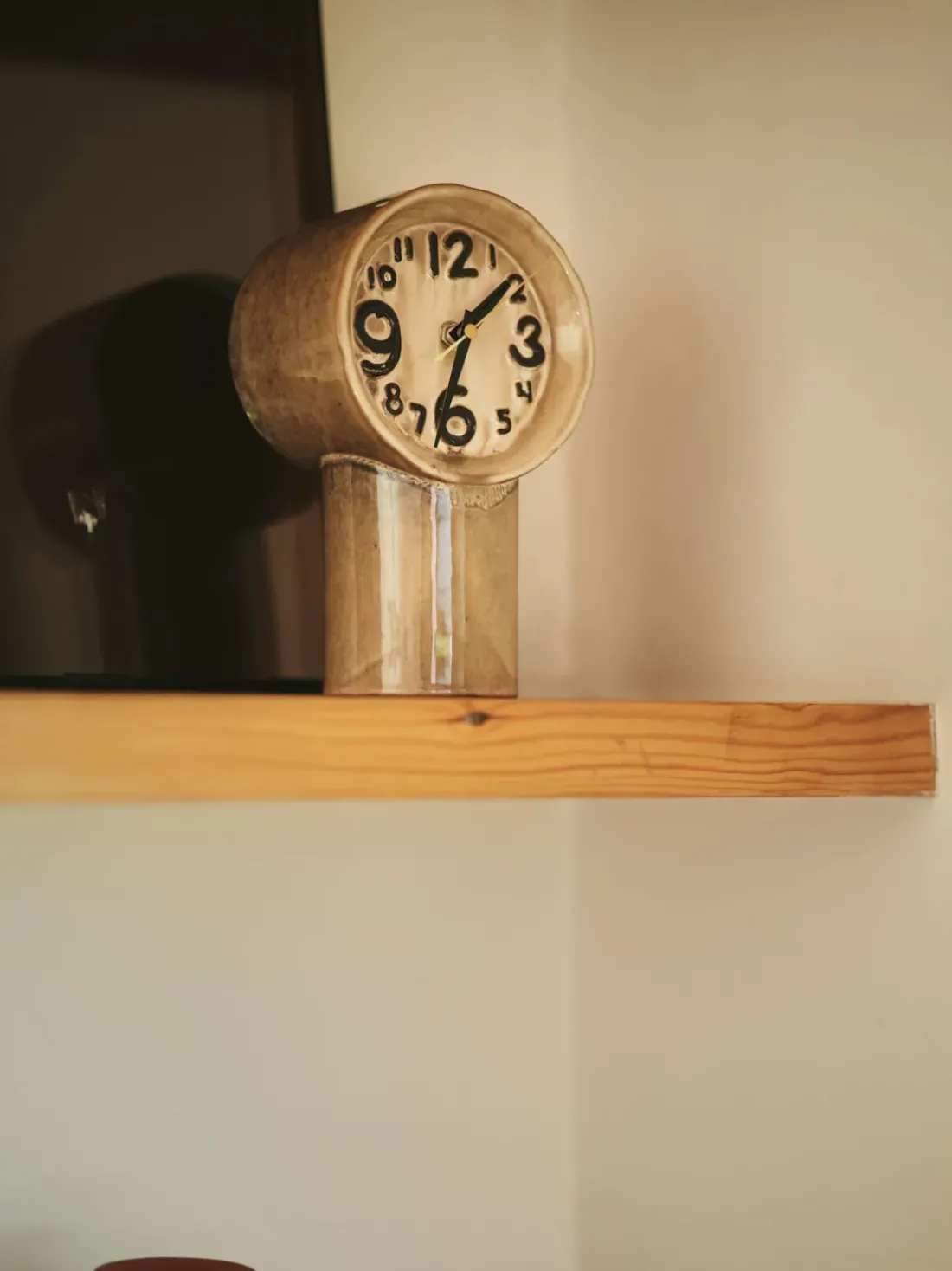 Reloj de mesa de cerámica pintado a mano Retro