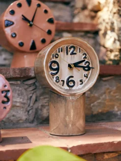 Reloj de mesa de cerámica pintado a mano Retro