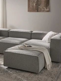 Reposapiés puf en tejido bouclé Lennon
