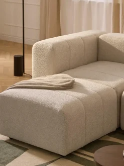 Reposapiés puf en tejido bouclé Lena
