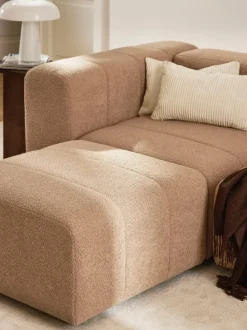 Reposapiés puf en tejido bouclé Lena