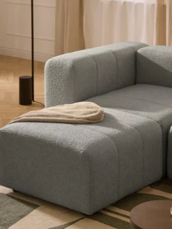 Reposapiés puf en tejido bouclé Lena